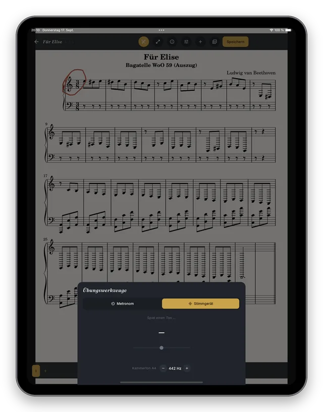 Stimmgerät mit Kammerton 442 Hz